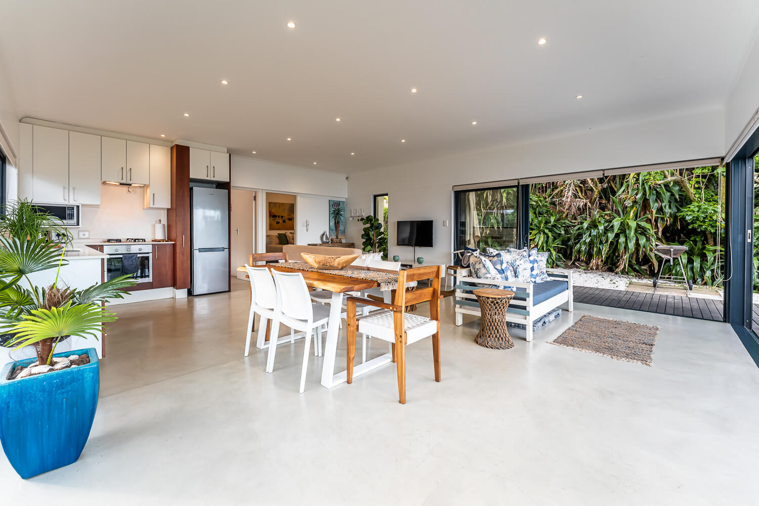 open plan living with dining area