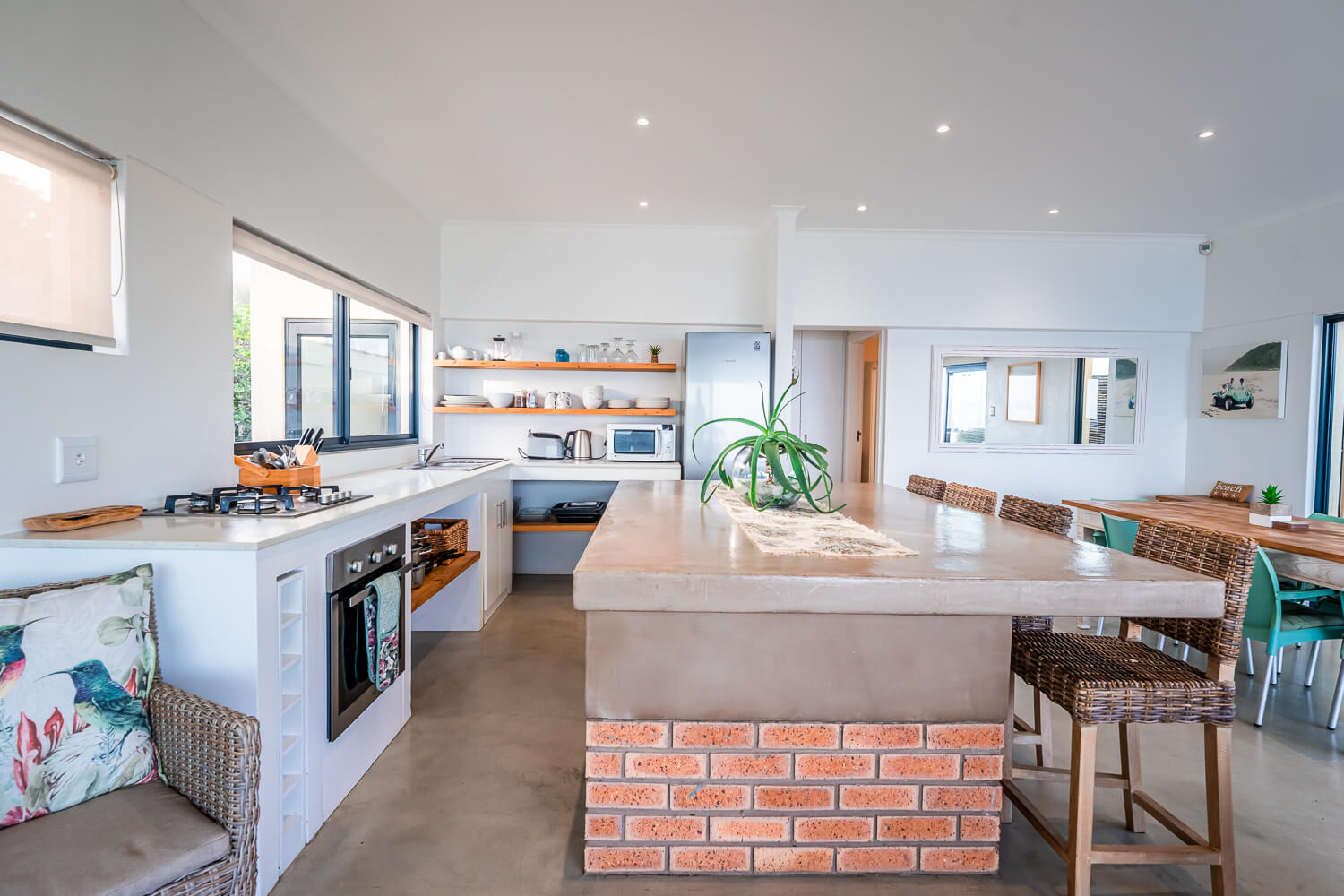 open plan living with kitchen and dining area